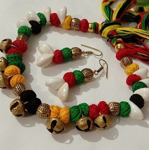 Multicolour Brass Ghungroo Tribal Handmade Necklace Set