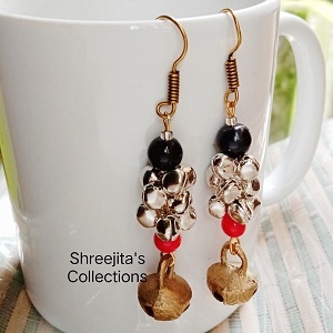 Two Toned Ghungroo Handmade Tribal Earrings