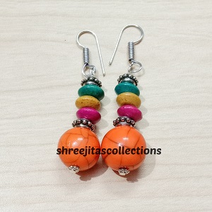 Multicolour Wooden Boho Handmade Earrings