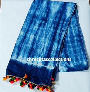 Tie Dye Indigo Cotton Scarf