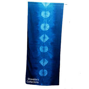 Shibori Indigo Tie Dye Cotton Scarf For Women
